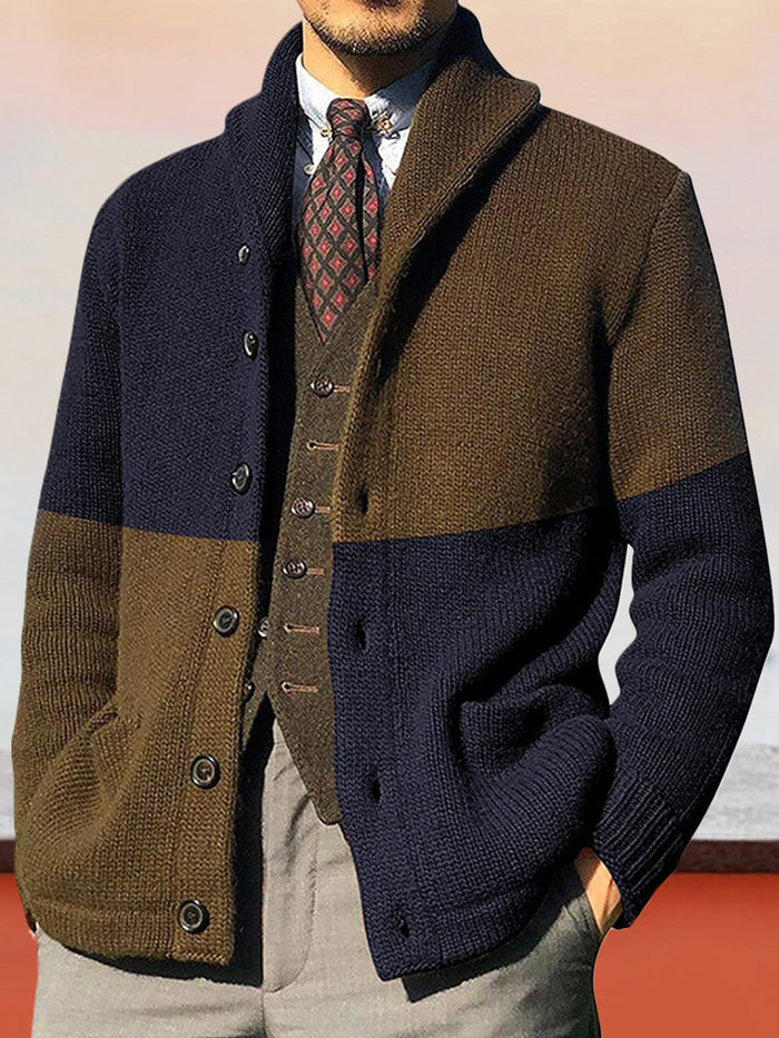 Colorblock cu mânecă lungă tricotate jachetă cu mânecă lungă pulover cu mânecă lungă