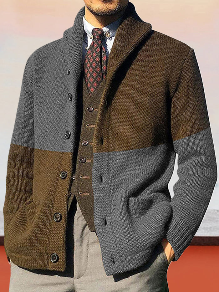 Colorblock cu mânecă lungă tricotate jachetă cu mânecă lungă pulover cu mânecă lungă